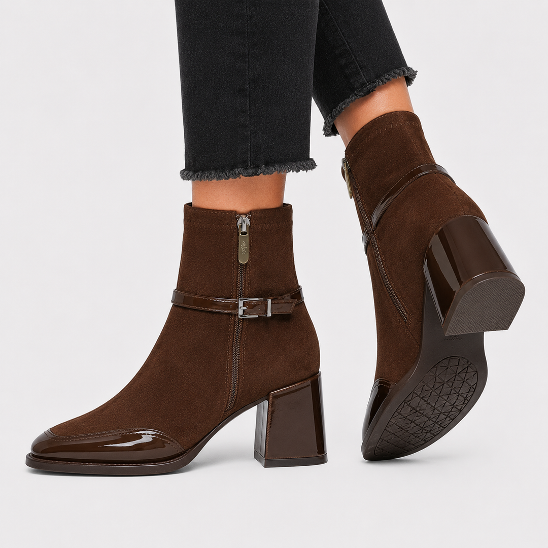 Stiefeletten Damen Kunstleder Bequem Business Alltag