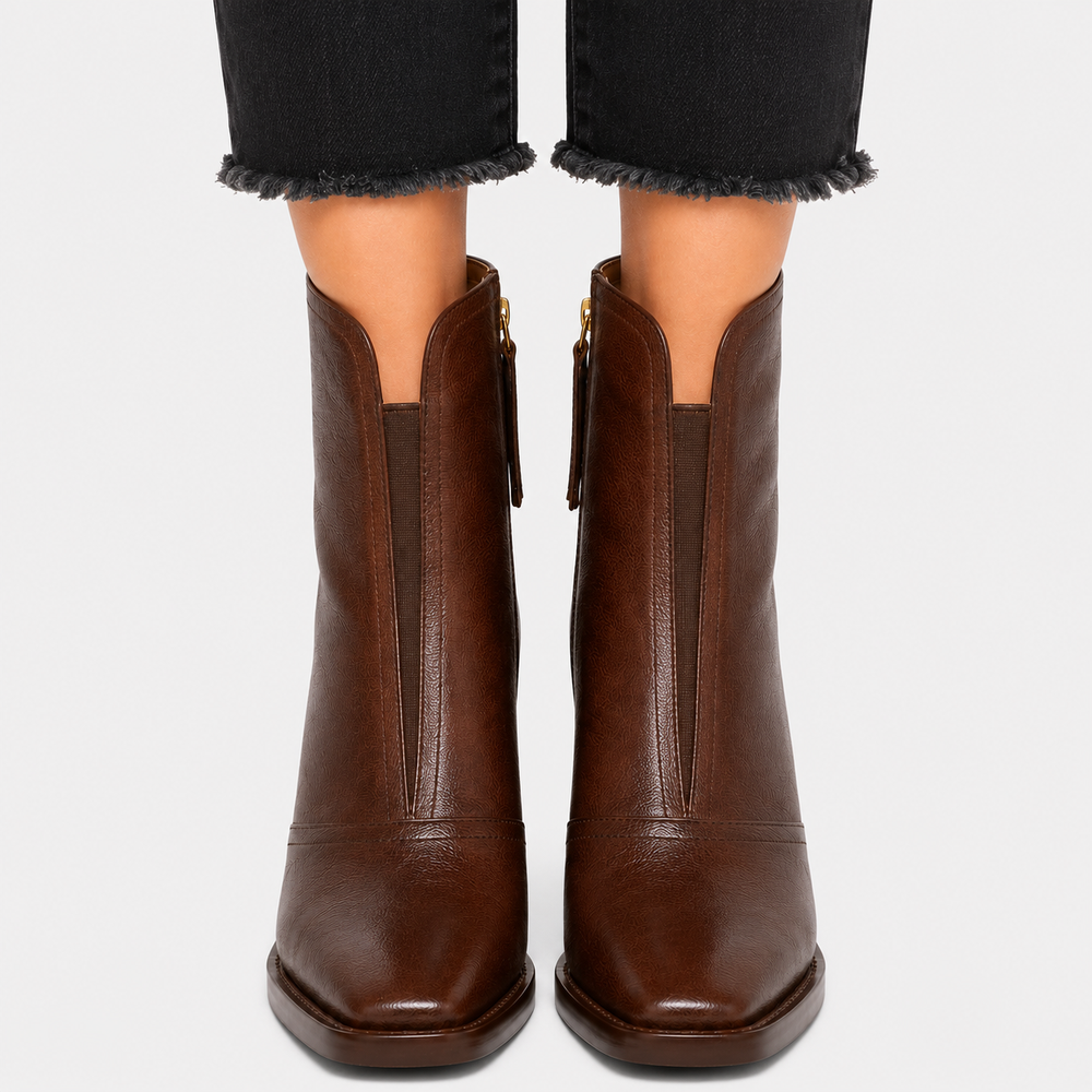 Stiefeletten Damen Kunstleder Bequem Alltag Boots