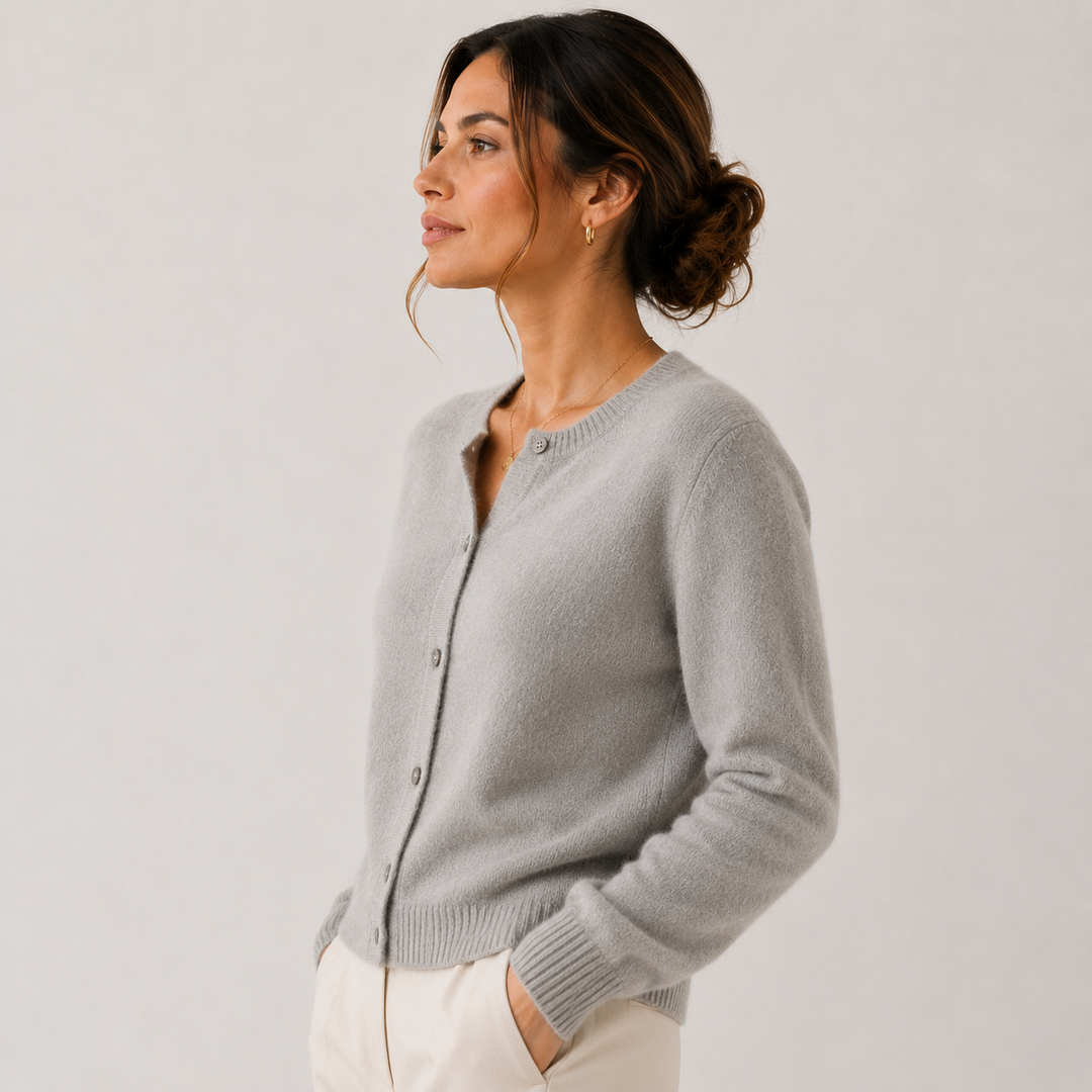 Strickjacke Damen Weich Knopfleiste Langarm Klassisch