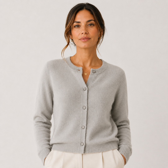 Strickjacke Damen Weich Knopfleiste Langarm Klassisch