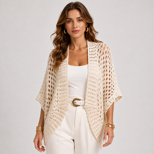Häkeljacke Damen Leicht Offen Strickjacke Sommer