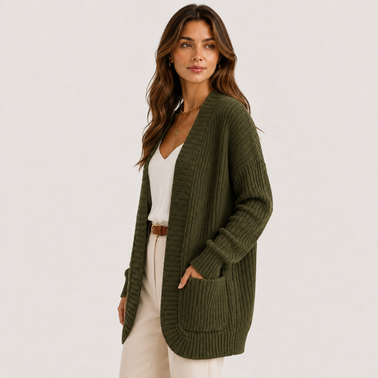 Rippstrick Pullover Damen Langarm Casual Strick