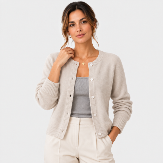 Strickjacke Damen Weich Knopfleiste Langarm Klassisch