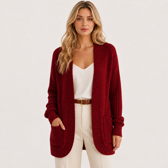 Rippstrick Pullover Damen Langarm Casual Strick