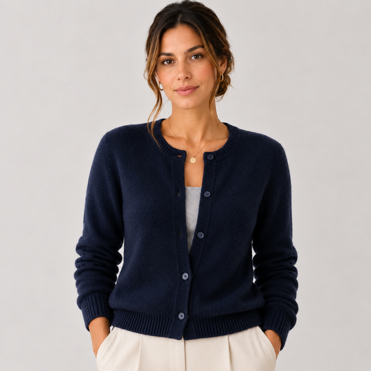 Strickjacke Damen Weich Knopfleiste Langarm Klassisch