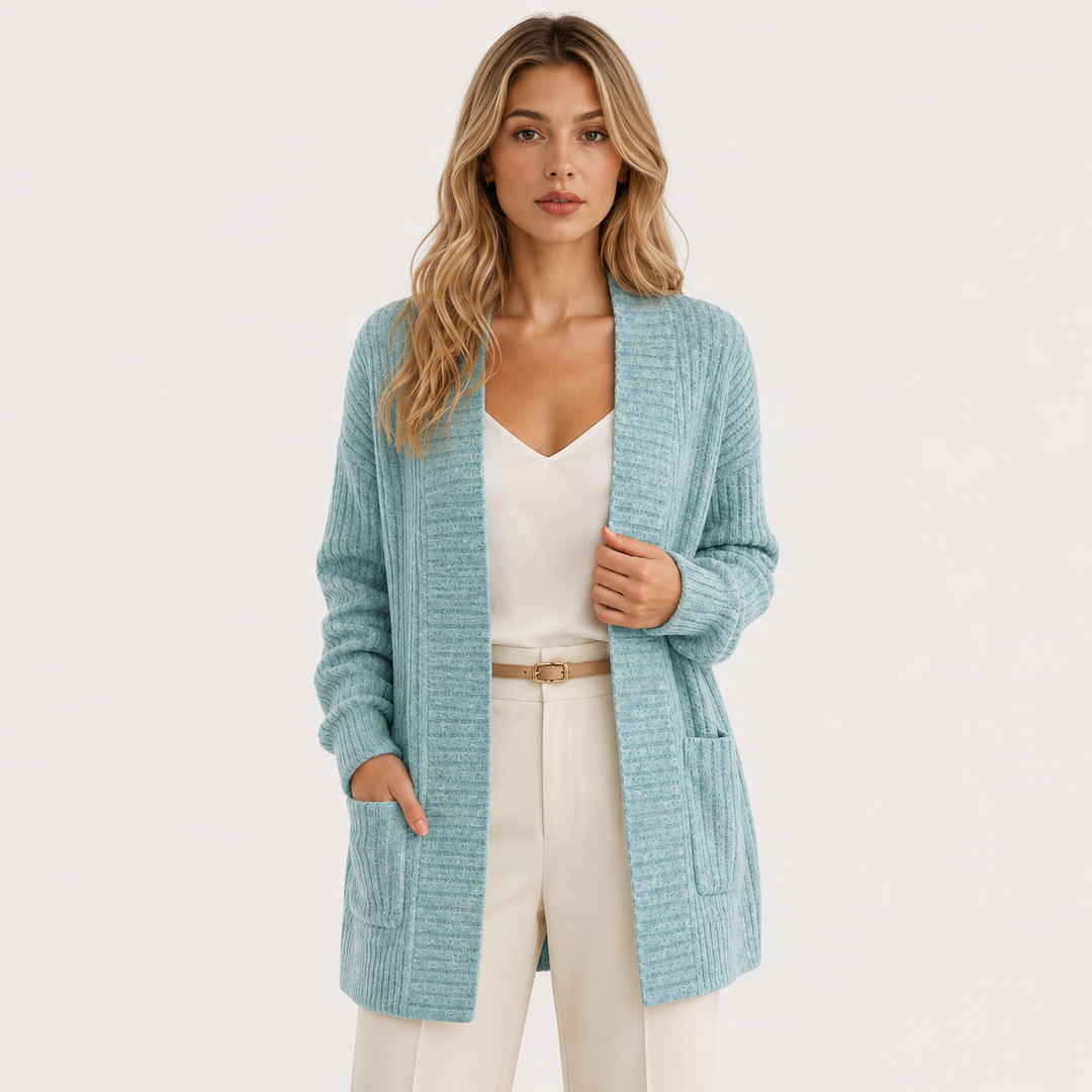 Rippstrick Pullover Damen Langarm Casual Strick