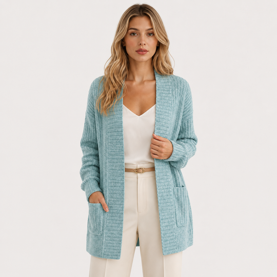 Rippstrick Pullover Damen Langarm Casual Strick