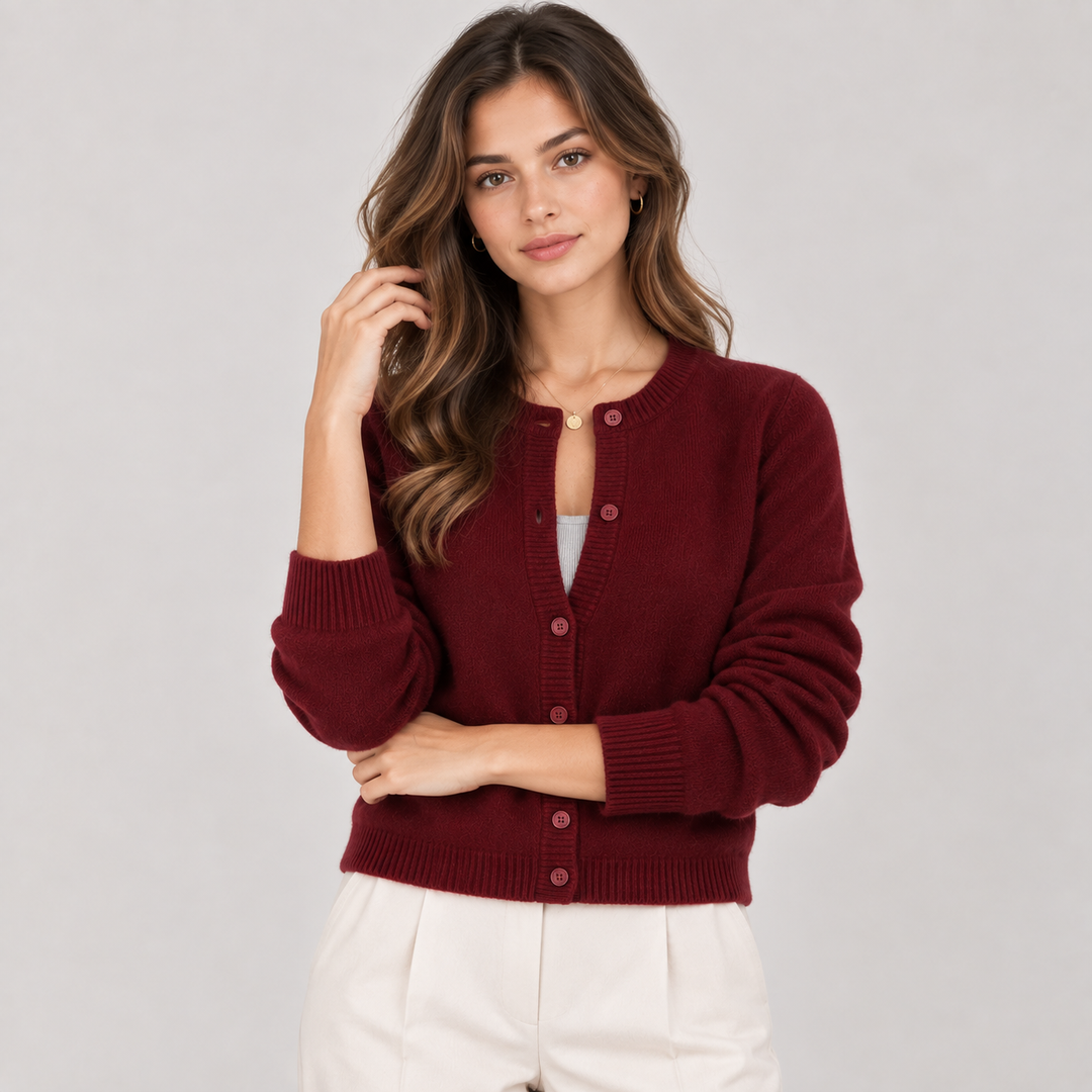 Strickjacke Damen Weich Knopfleiste Langarm Klassisch
