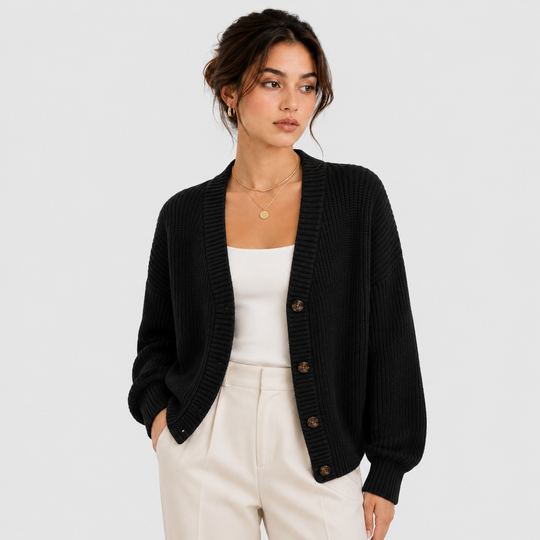 Strickjacke Damen Knopfleiste Langarm Strick Cardigan