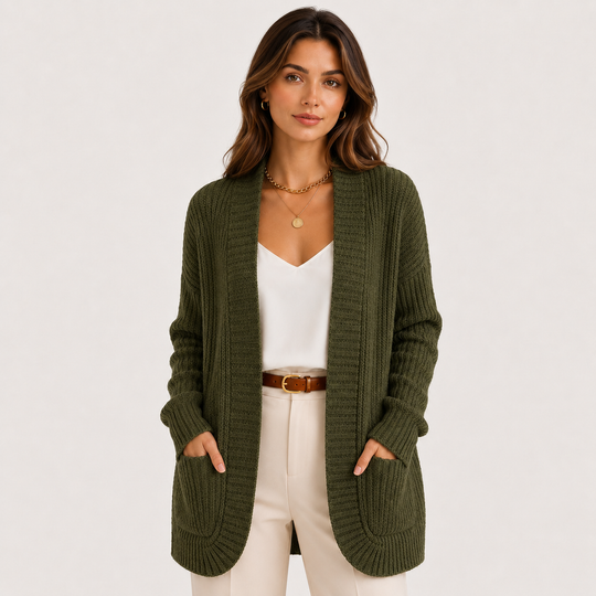Rippstrick Pullover Damen Langarm Casual Strick