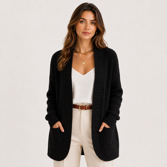 Rippstrick Pullover Damen Langarm Casual Strick