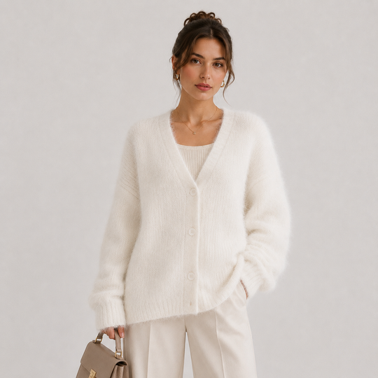 Strickjacke Damen Bequem Langarm Knopfleiste Cardigan