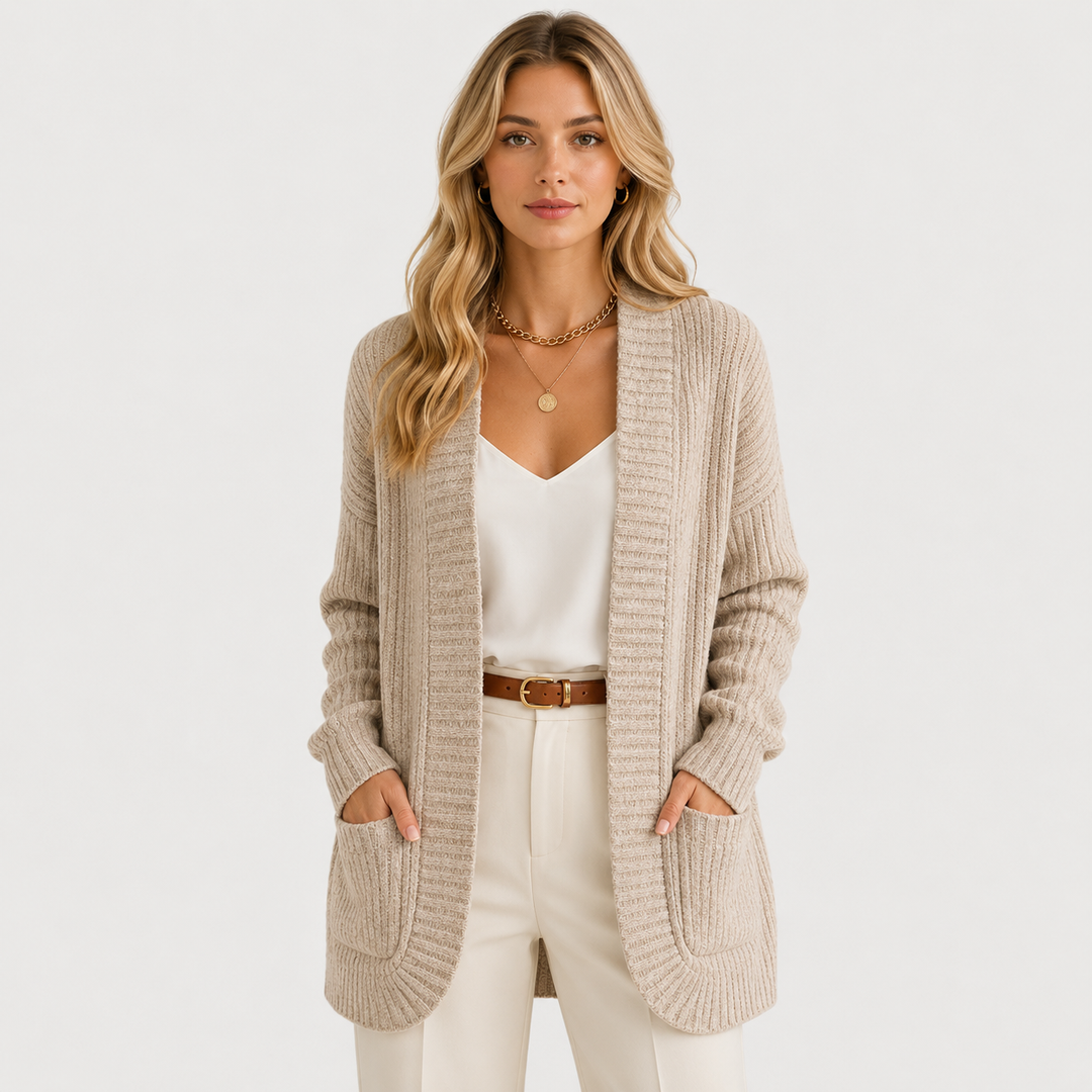 Rippstrick Pullover Damen Langarm Casual Strick