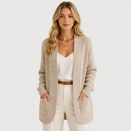 Rippstrick Pullover Damen Langarm Casual Strick