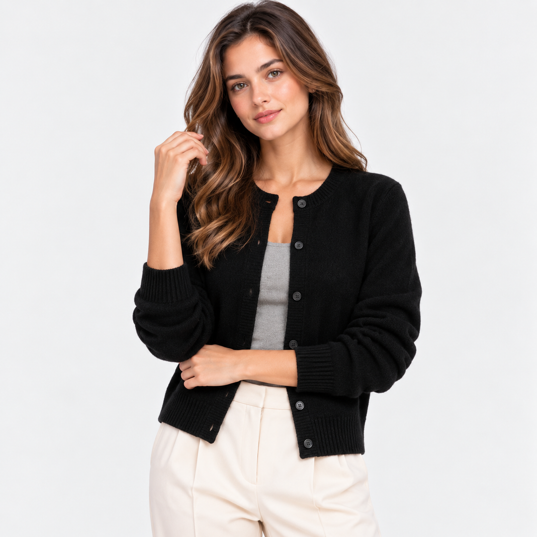 Strickjacke Damen Weich Knopfleiste Langarm Klassisch
