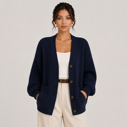 Strickjacke Damen Knopfleiste Langarm Strick Cardigan