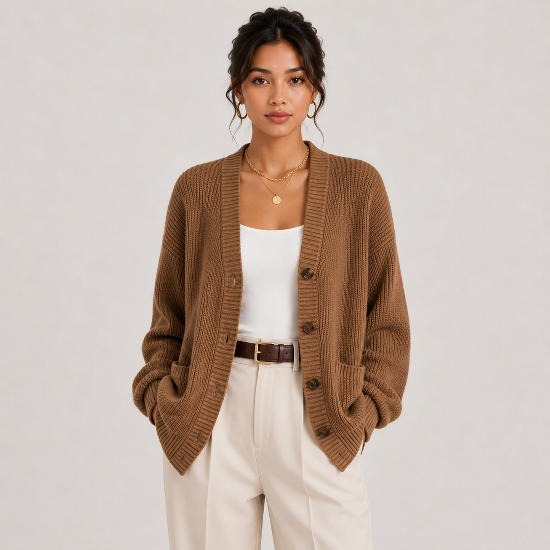 Strickjacke Damen Knopfleiste Langarm Strick Cardigan