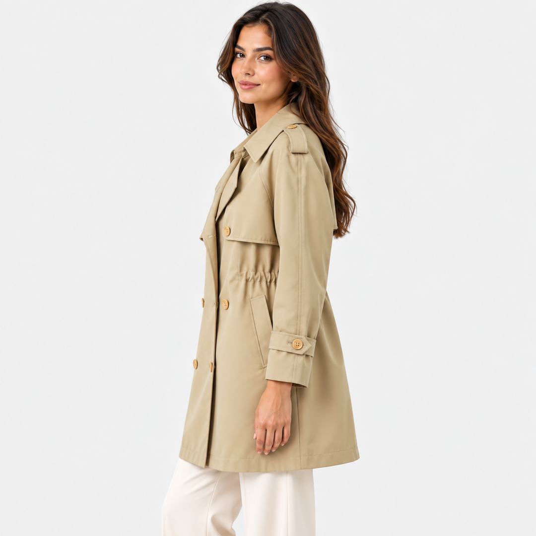 Trenchcoat Damen Knopfleiste Langarm Casual Mantel