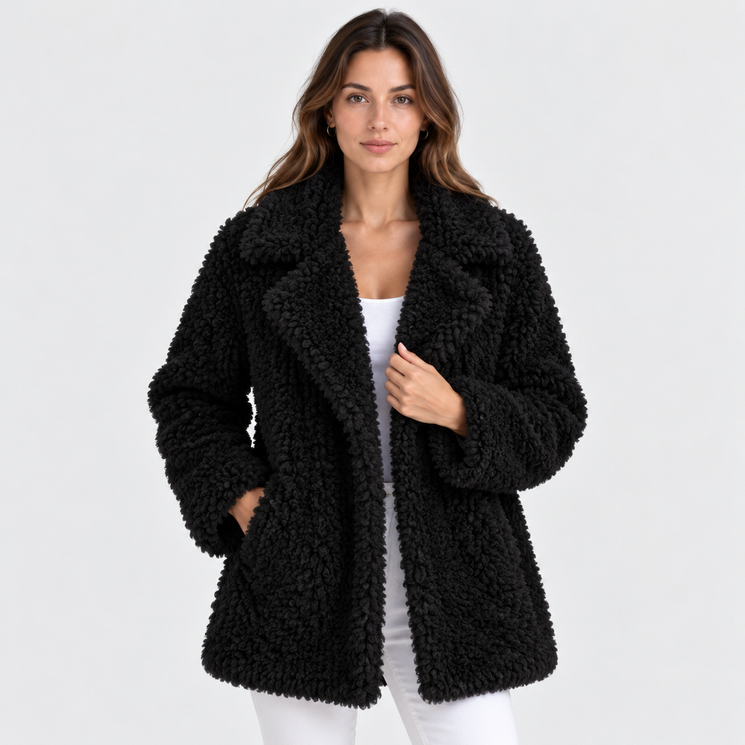 Teddyjacke Damen Oversized Plüsch Warm Winter