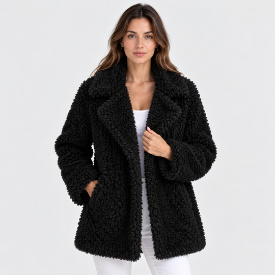 Teddyjacke Damen Oversized Plüsch Warm Winter