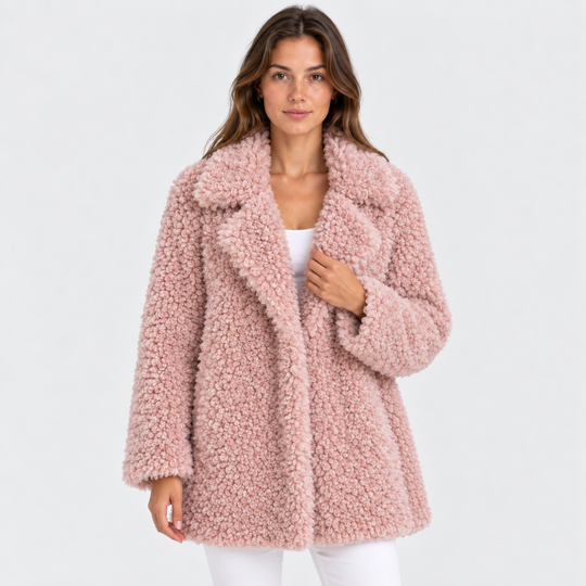 Teddyjacke Damen Oversized Plüsch Warm Winter