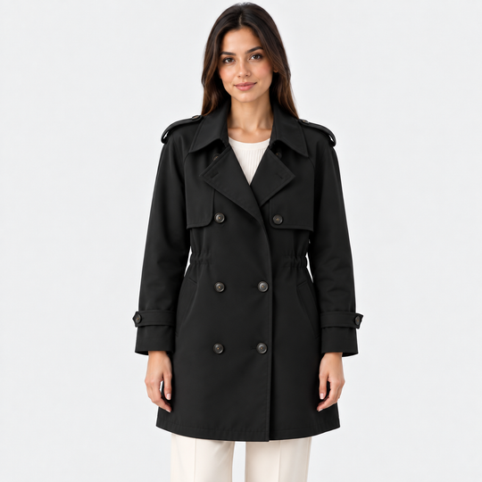 Trenchcoat Damen Knopfleiste Langarm Casual Mantel
