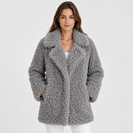 Teddyjacke Damen Oversized Plüsch Warm Winter