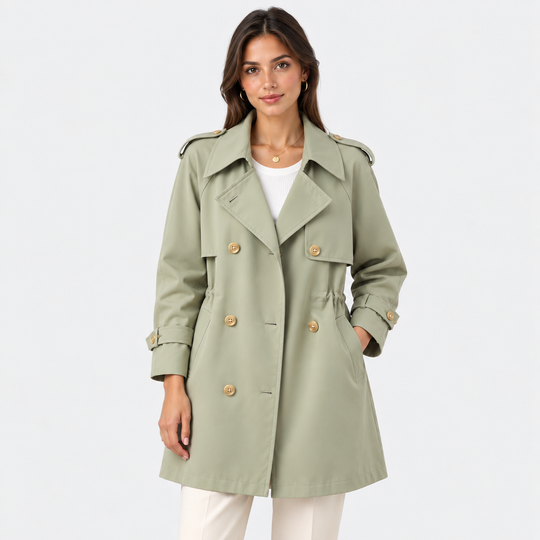 Trenchcoat Damen Knopfleiste Langarm Casual Mantel