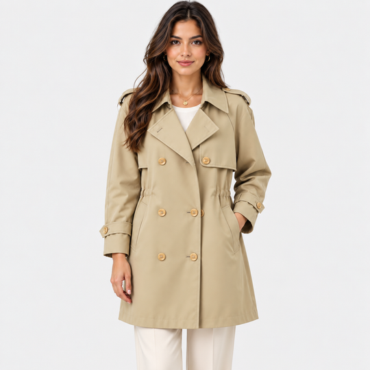 Trenchcoat Damen Knopfleiste Langarm Casual Mantel
