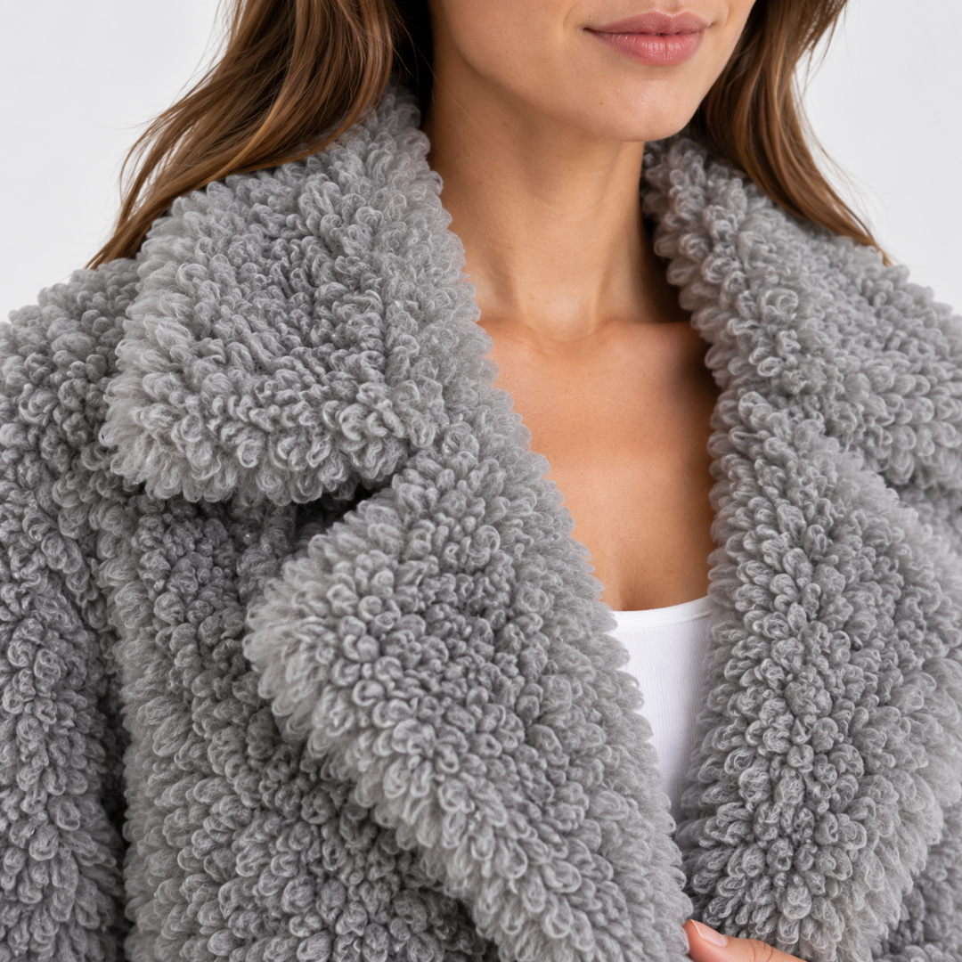 Teddyjacke Damen Oversized Plüsch Warm Winter