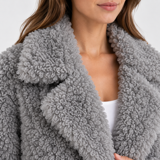 Teddyjacke Damen Oversized Plüsch Warm Winter