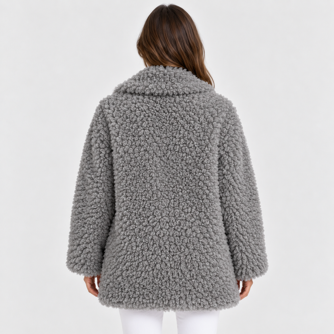 Teddyjacke Damen Oversized Plüsch Warm Winter