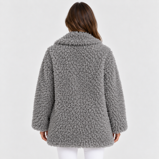 Teddyjacke Damen Oversized Plüsch Warm Winter