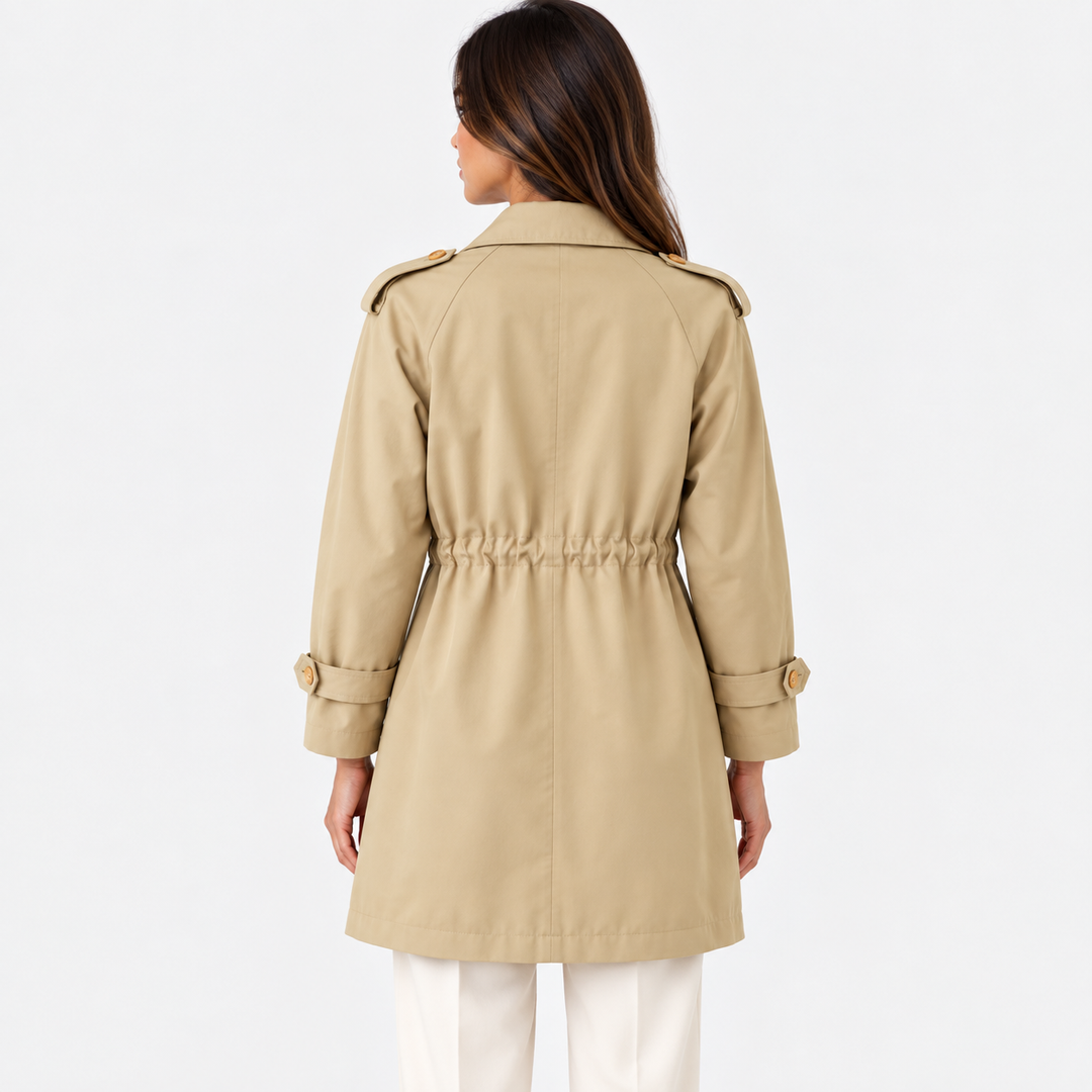 Trenchcoat Damen Knopfleiste Langarm Casual Mantel