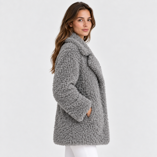 Teddyjacke Damen Oversized Plüsch Warm Winter