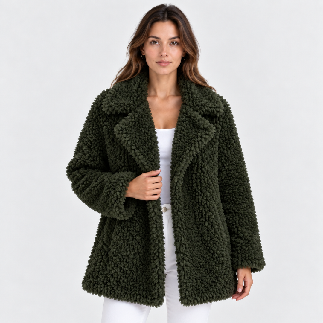 Teddyjacke Damen Oversized Plüsch Warm Winter