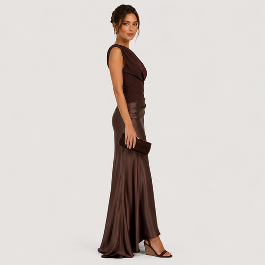 Maxikleid Damen One Shoulder Elegant Abendkleid