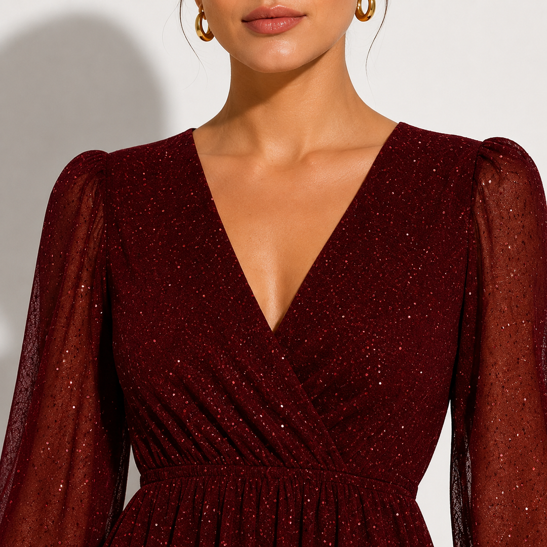 Glitzerkleid Damen Minikleid Elegant Party Hochzeit