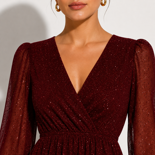 Glitzerkleid Damen Minikleid Elegant Party Hochzeit