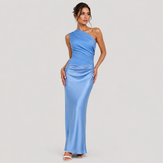 Maxikleid Damen One Shoulder Elegant Abendkleid