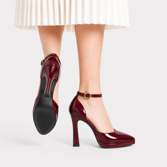 Pumps Damen Riemchen Spitz Elegant Klassisch Kunstleder