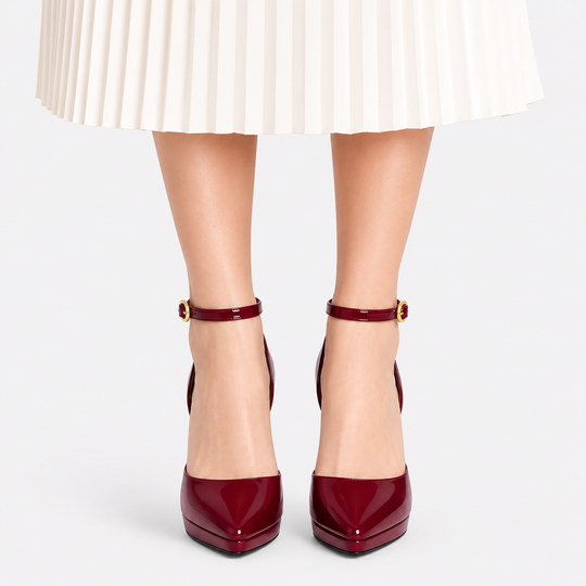 Pumps Damen Riemchen Spitz Elegant Klassisch Kunstleder