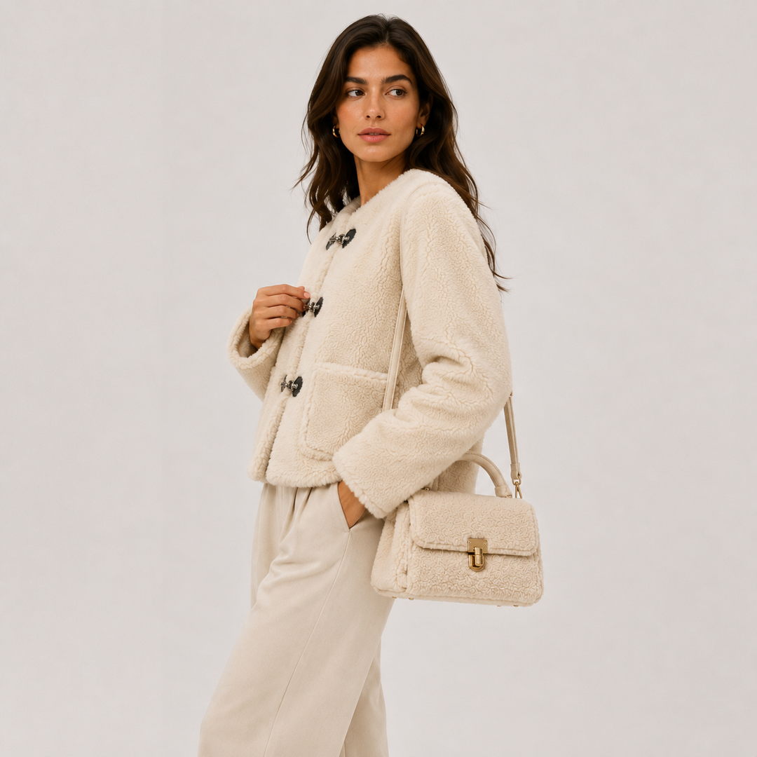 Fleecejacke Damen Kuschelig Knebelknöpfe Warm
