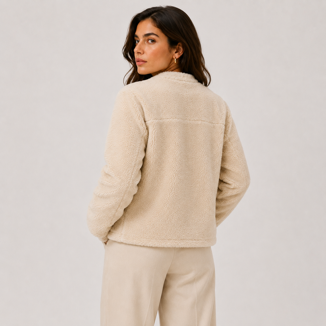 Fleecejacke Damen Kuschelig Knebelknöpfe Warm