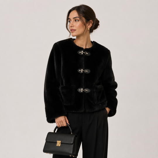 Fleecejacke Damen Kuschelig Knebelknöpfe Warm