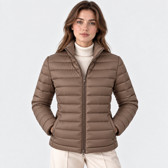 Übergangsjacke Damen Leicht Stehkragen Tailliert Warm