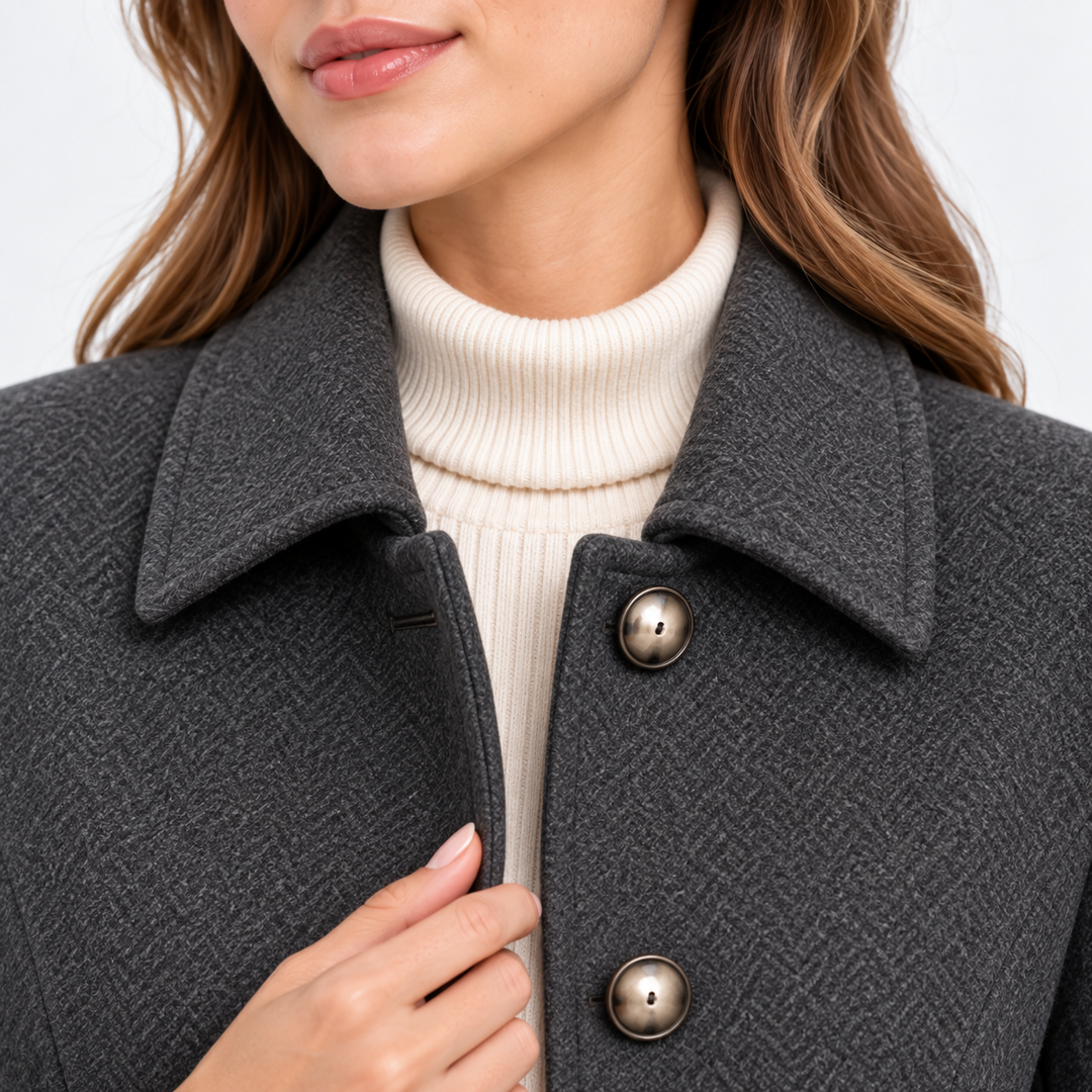 Mantel Damen Mittellang Einreihig Klassisch Elegant