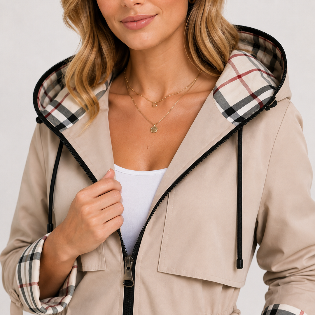 Lange Kapuzenjacke Damen Warm Verstellbare Taille