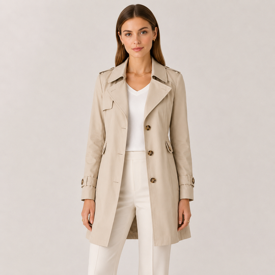 Trenchcoat Damen Klassischer Kragen Leicht Übergangsjacke