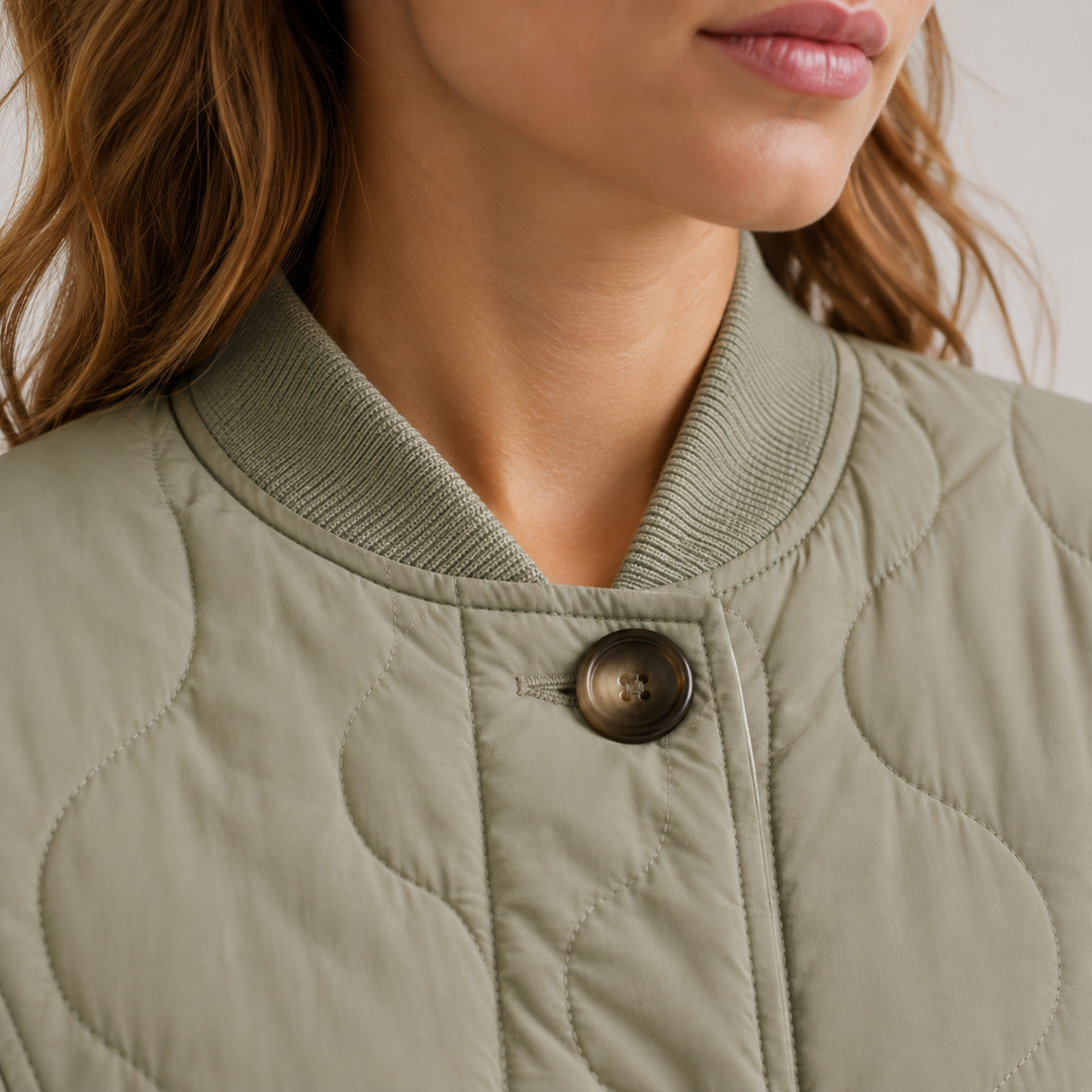 Jacke Damen Warm Oversized Langarm Knopfleiste